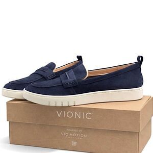Vionic Chantel Vio Motion Supportive Leather Suede Loafers Women’s 12 Orthotic